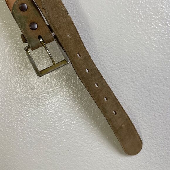Vintage Tony Lama Western Tan Suede Belt 30 1.25in Cowboy Southwest Made in USA - Picture 5 of 8